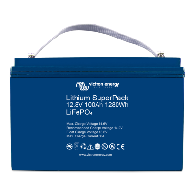 Victron Lithium SuperPack 12.8V/100Ah Lithium Battery with M8 Insert - High Current