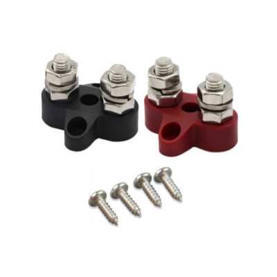 Victron Dual Terminal Stud M8-linked Set (1 Red/1 Black)